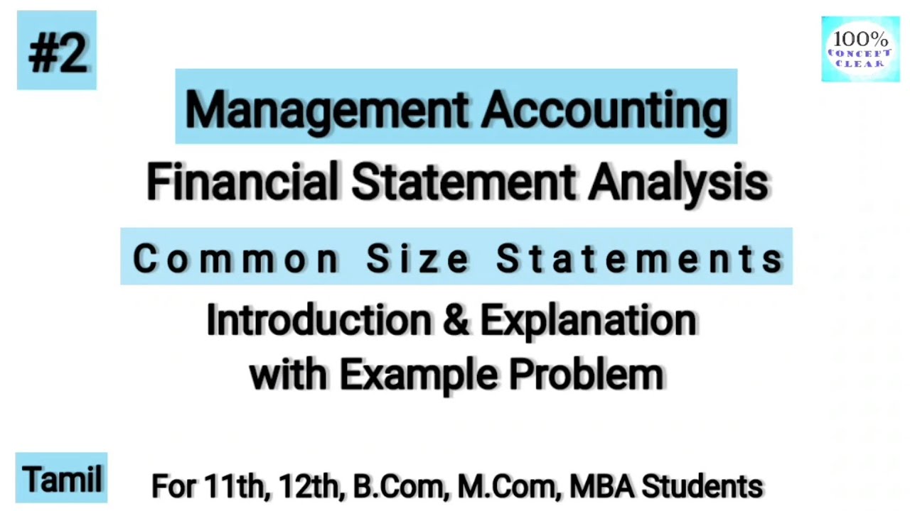#2 Common Size Statement | Financial Statement Analysis | Management Accounting | B.com | MBA |Tamil