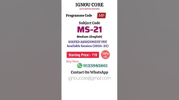 MS 21 Solved Assignment PDF 2024-25 in English, MP program MS- 21 Solved assignments