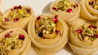 الدبلة الليبية بطريقة مبسطة وخفيفة وتتقرمش/تشكيل الدبلة/الوردة المعسلة /حلويات رمضانية مع أم لقمان