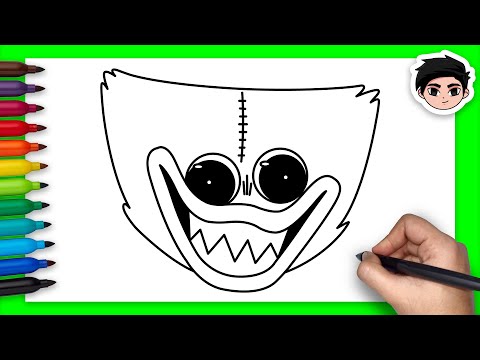 Como DIBUJAR a HUGGY WUGGY de POPPY PLAYTIME paso a paso - How to DRAW  HUGGY WUGGY easy step by step 