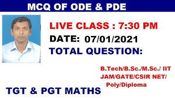 #10 MCQ Partial Derivative | live 7:30 pm 07/01/2021 | PDE