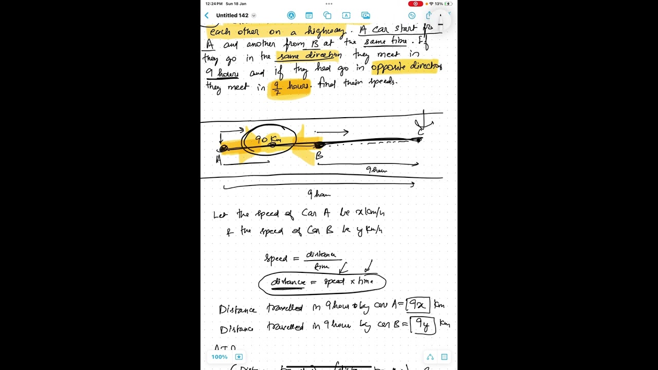 LINEAR EQUATION IN TWO VARIABLE WORD PROBLEM SPEED DISTANCE TIME 