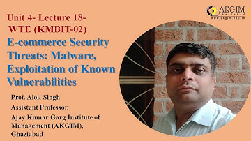 Unit 4- Lecture 18- E-commerce Security Threats: Malware, Exploitation of Known Vulnerabilities