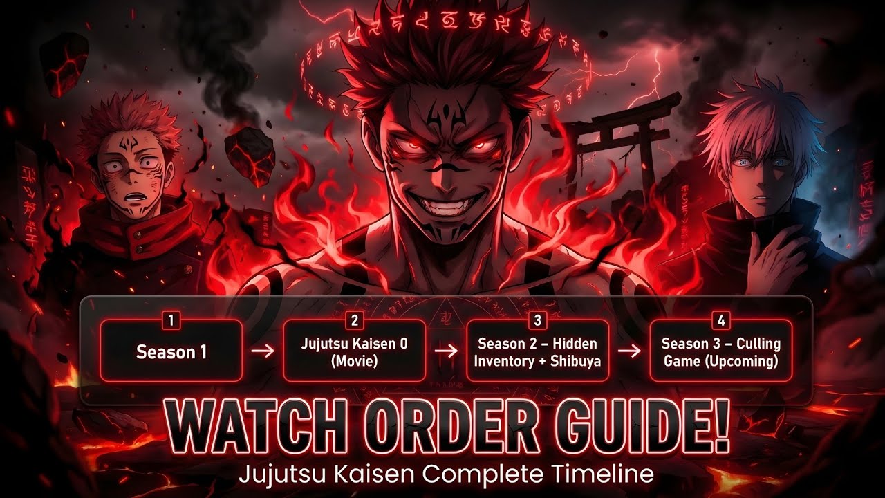 Jujutsu Kaisen Watch Order 2026 🔥 All Seasons, Movies & Latest Updates