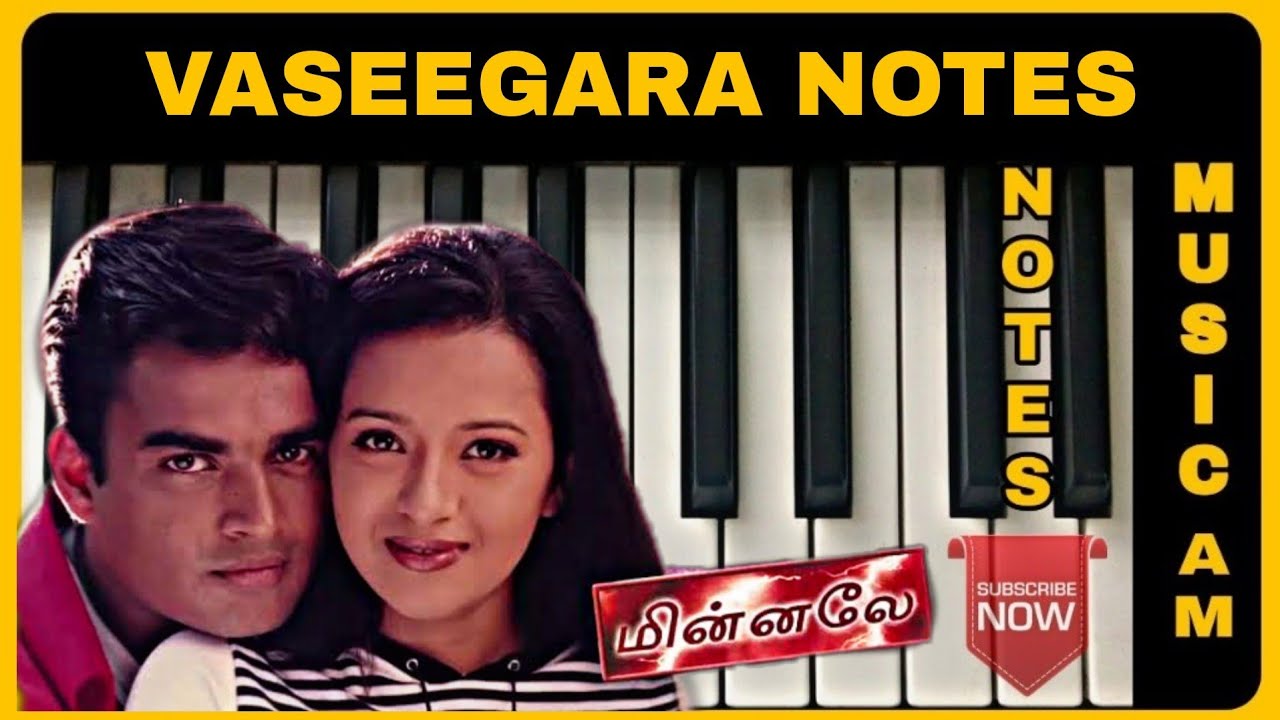 Vaseegara song piano tutorial Tamil songs easy keyboard notes
