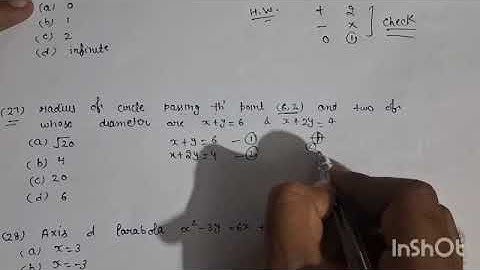 radius of circle passing through point (6,2) and two of whose diameter are x+y=6 and x+2y=4