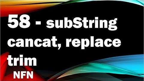 java tutorials urdu NFN 58   subString concat replace trim