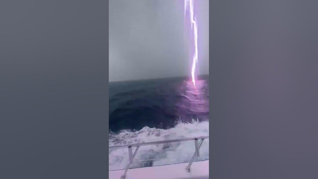 Ocean lightning strike near Jupiter during strong storms