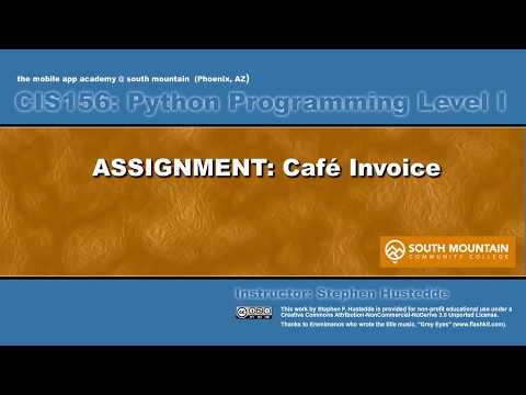 Python 04G - Café Invoice assignment