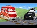 Troy de TREIN kan niet verder rijden door een KAPOTTE treinrails  🚒 Autostad 🚓 cartoon voor kinderen