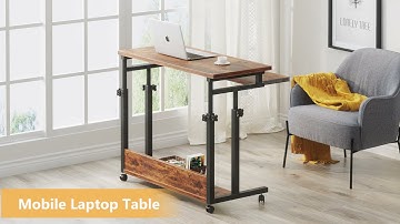 Tribesigns Portable Desk for Sofa and Bed, Height Adjustable Laptop Table Small Standing Desk C0434