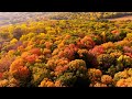 Golden Hour Sunset &amp; Fall Colors, Drone Over Lake Sagatagan, Collegeville, MN