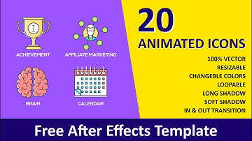 Animated Icons Pack For Website Designing | Adobe After Effect Templates | Creatino