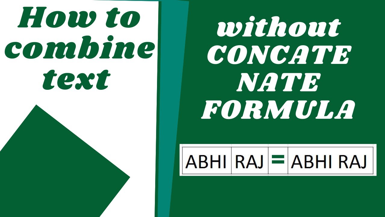 How To Combine Cell Data In Excel Without Concatenate Formula YouTube How To Combine Cell Data In Excel Without Concatenate Formula YouTube