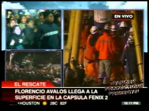 rescate del primer minero florencio avalos en chil...