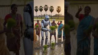 🇮🇳🤖Tesla Robot Joins Indian Rice Farmers🌾⚡#TeslaRobot #RiceFarming  #AgriTechIndia