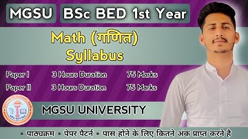 Math Syllabus, Bsc Bed 1st Year, New Syllabus 2023 Full Explain, Paper Pattern, MGSU, SK EDUCATION