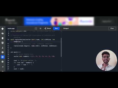 Replace Element in Vector using replace function