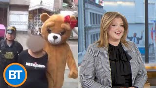 Peruvian police go undercover as a giant teddy bear to bust drug dealers