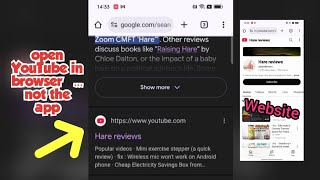 open YouTube website in the browser .. not the app (how to)