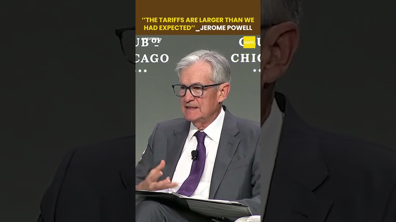 ''The tariffs are larger than we had expected''_ Jerome Powell #tariffs #jeromepowell #shorts