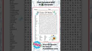 Colors Of Winter Word Search -Find MIST #timedgame #wordsearch #winter #wordgames #quiz #puzzle