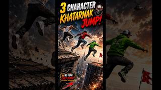 halku and other character Khatarnak challenge to building jump text in India bike driving 3d #shorts