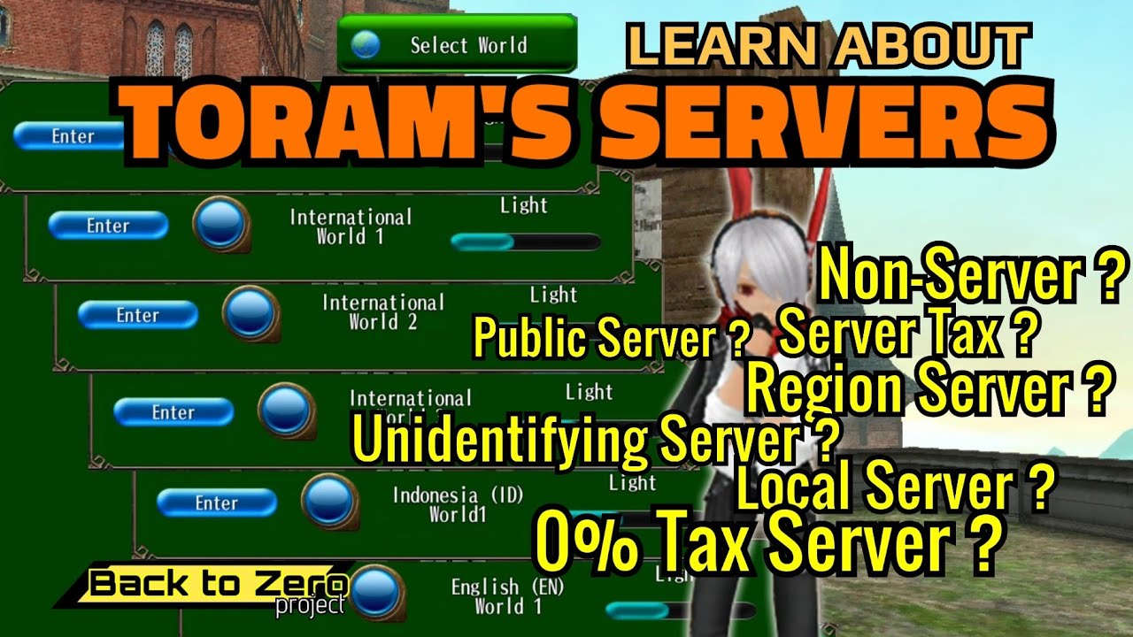 Knowing Toram's Servers [ Toram Online ] Back To Zero Project