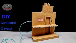 How to Make Cardboard Hydraulic Elevator at Home | DIY Cardboard Crafts Model. Net Worth