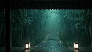 Soothing Rain Sounds in a Quiet Bamboo Garden 🌧 (No Ads) | Dark Bedroom Ambience for Deep Sleep screenshot 5
