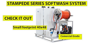 The Maverick Stampede complete softwashing system in a small footprint