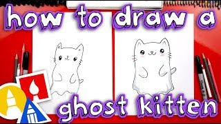 how to draw a ghost kitten for halloween