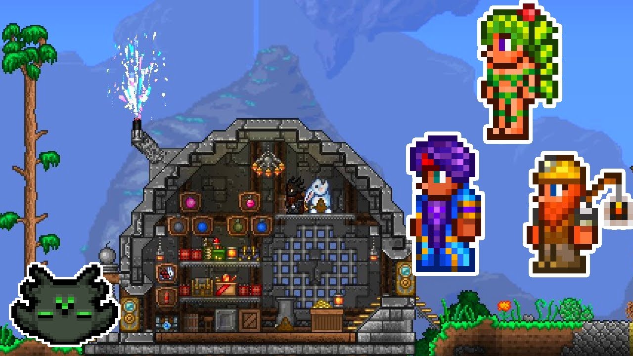 More NPC Themed Houses Demolitionist Dye Trader Dryad Terraria 