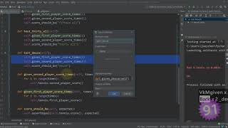 PyCharm - TDD tennis v1