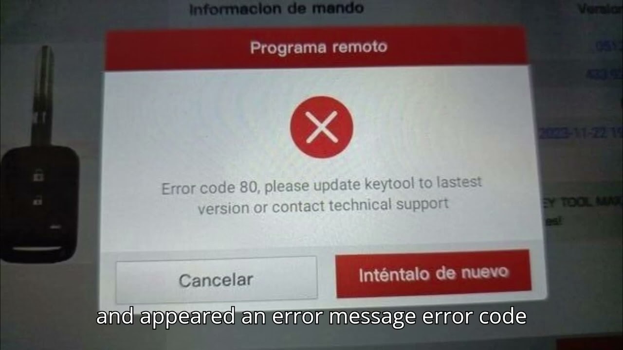 How to Solve X431 Program VVDI Remote Error Code 80 - YouTube