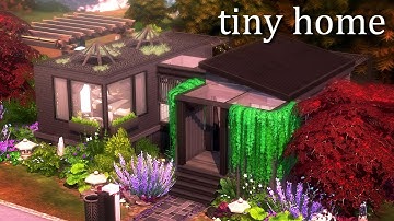 Solid Black Modern Tiny Home - The Sims 4 Speed Build