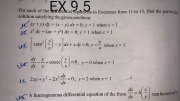 EX 9.5 Q10  TO Q17 SOLUTIONS OF DIFFERENTIAL EQUATIONS NCERT CHAPTER 9 CLASS 12th(PART2)