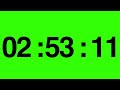 4K 3 Hour Countdown Timer Green Screen - Large Black Numbers Clock VFX - No Copyright
