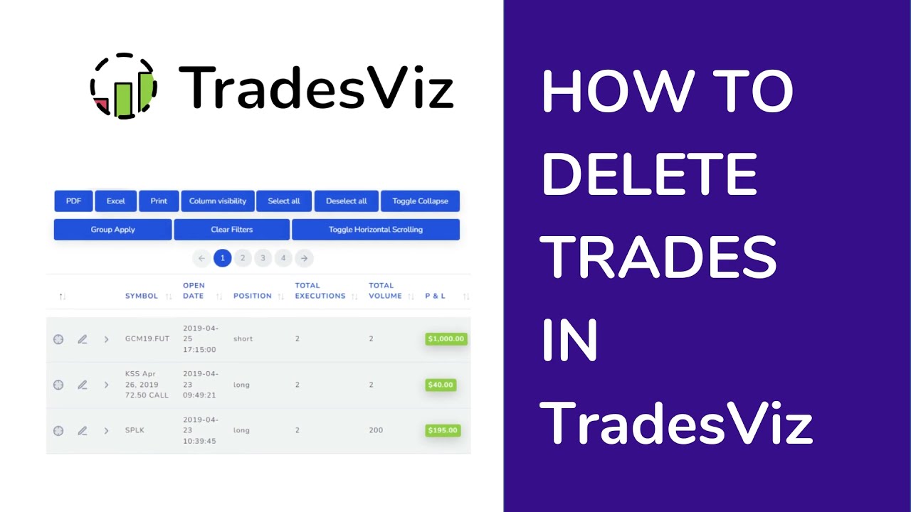 How to delete trades