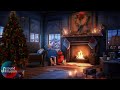 Cozy Christmas Cottage | Crackling Fireplace Sleep Study Ambience