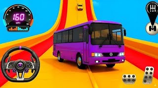 Crazy Bus Mega Ramp Impossible Racing - Acrobazie su autobus su piste impossibili - Gioco Android screenshot 3