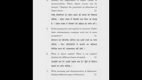 Previous year Question Paper of Company law-(i) KUK