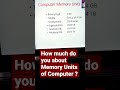 Memory Units of Computer