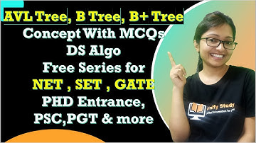 AVL Tree, B Tree,B+Tree - Data Structure and Algorithm  - Series for CS- Day 4 UGC NET ,GATE, SET