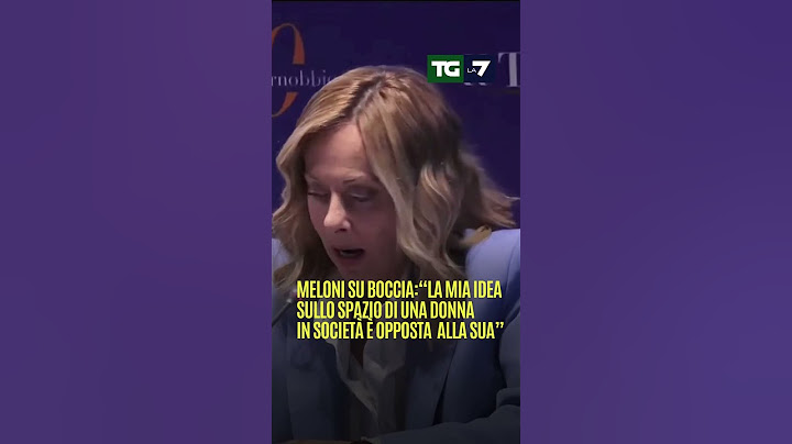 #Meloni su #Boccia: "La mia idea sullo spazio di una donna in società è opposta alla sua"