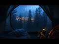 Rain Sounds Inside a Tent Overlooking the City Lights | Peaceful Night Ambience