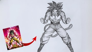 How to Draw Goku SSJ4 | Step by Step Tutorial
