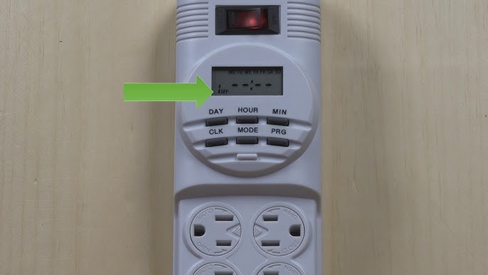 BN-LINK 8 Outlet Surge Protector with 7-Day Digital Timer (4 Outlets Timed, 4 Outlets Always On) - White