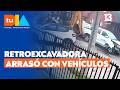 ¿Quien paga el 'error de cálculo'?: Retroexcavadora chocó dos autos estacionados en Osorno l Tu Día
