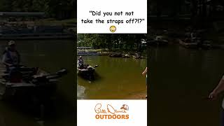 "Did you not not take the straps off?!?" 😳 #fishing #funny #fishingbloopers